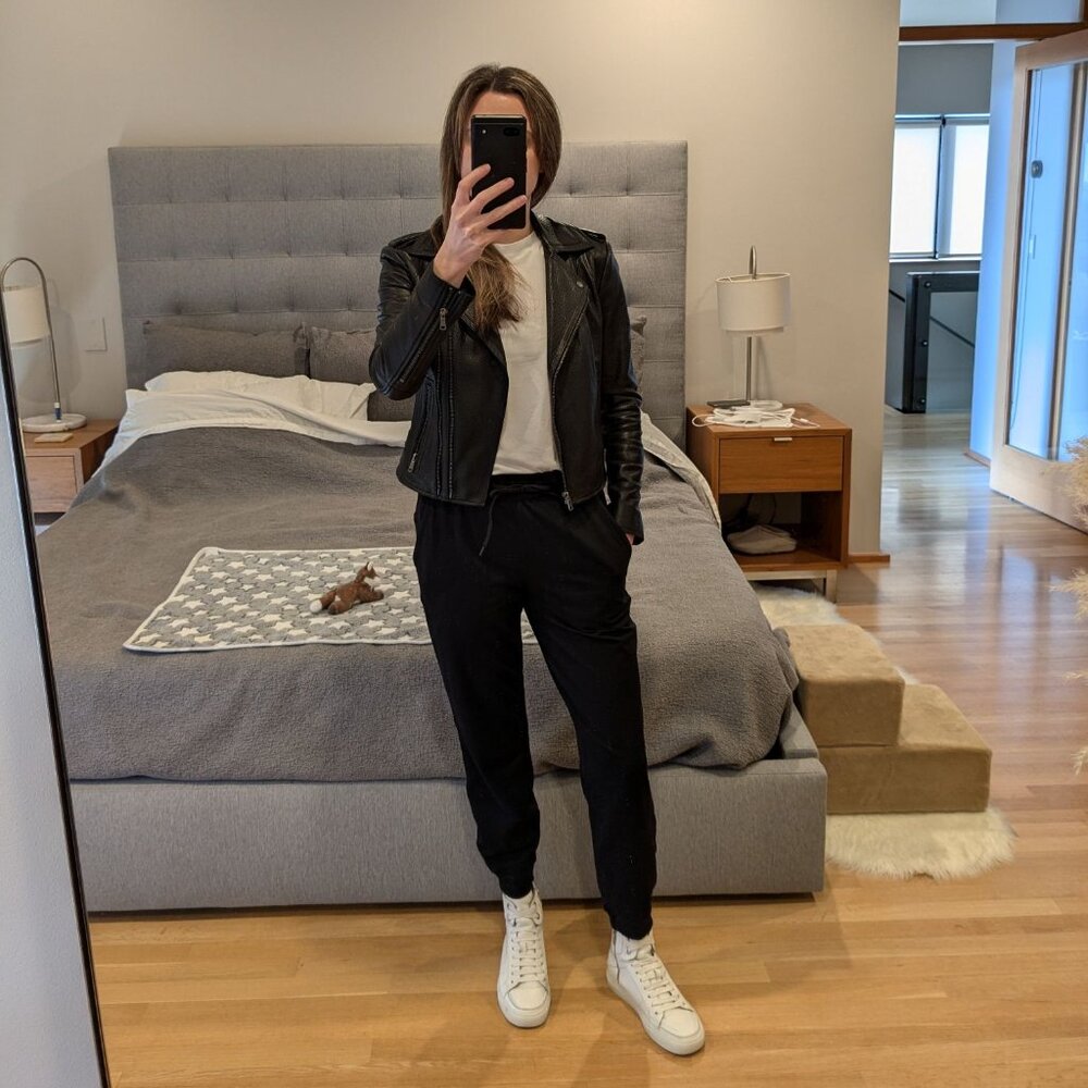 NWT Joie Leolani Leather Moto Jacket XXS Caviar